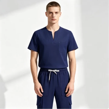 Bộ chà sàn cổ chia đôi nam, quần chở hàng, đồng phục y tế co giãn có thắt lưng co giãn, quần áo bảo hộ lao động thoáng khí cho nhân viên chăm sóc sức khỏe
