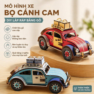 【BabyJoy】Đồ chơi lắp ráp 3D bằng gỗ,mô hình xe Volkswagen Beetle,đồ chơi giáo dục cho trẻ em,Nâng cao kỹ năng thực hành