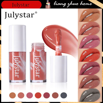 Julystar Đá Cẩm Thạch Swirl Lip Gloss Gương Độ Sáng Cao Son Môi Lỏng Hydrating Plumping Jelly Lip Tint Không Dính Cho Bé Gái Thanh Thiếu Niên Tiệc Hẹn Hò Du Lịch Mỹ Phẩm Thường Ngày