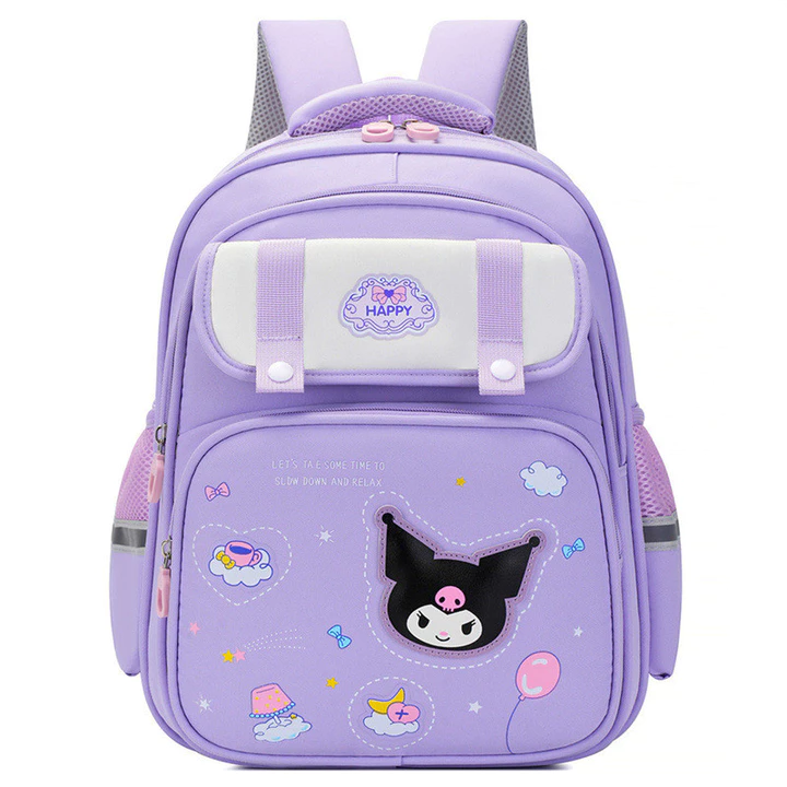 J25readystock Schoolbag Ba lô học sinh lớp một Bảo vệ sườn Giảm gánh nặng Ba lô trẻ em Ba lô đầu tiên Hai lớp ba lô vải Oxford trẻ em