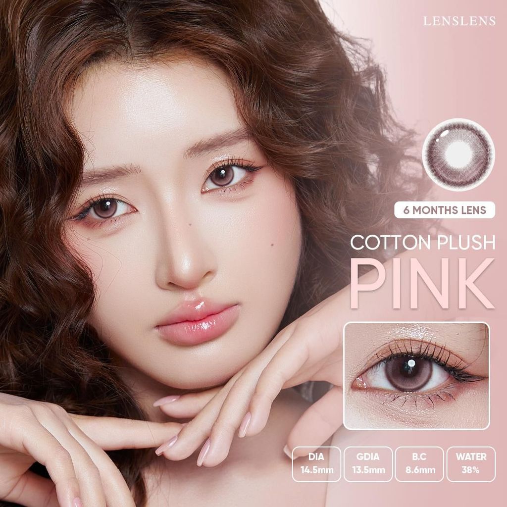 [NEW] Lens Nâu Ánh Hồng Đất Tự Nhiên Tan Mềm Hiệu Ứng Mắt Long Lanh Cotton Blush Pink DIA 14.5mm, GDIA 13.5mm
