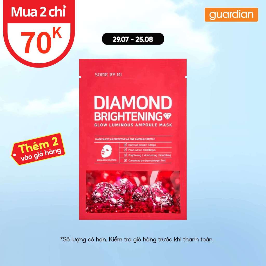 Mặt Nạ Giúp Dưỡng Sáng Diamond Brightening Sheet Mask Some By Mi 25Gr