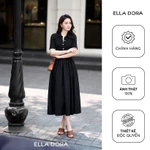 Đầm sơ mi nữ ELLA DORA 4 cúc đồng form ôm dáng dài thanh lịch công sở dễ mặc đi làm đi chơi [D249] — ảnh 1