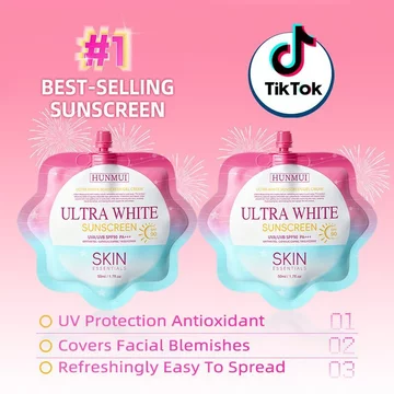 Kem chống nắng siêu trắng Kem chống nắng spf50 + Kem chống mồ hôi chống thấm nước Làm mới Kem chống nắng chống trầy xước WJG