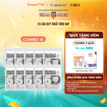 Combo 10 Gói Khẩu trang Bông Bạch Tuyết N95 Plus 4 lớp bảo vệ tối ưu (10 cái/gói)