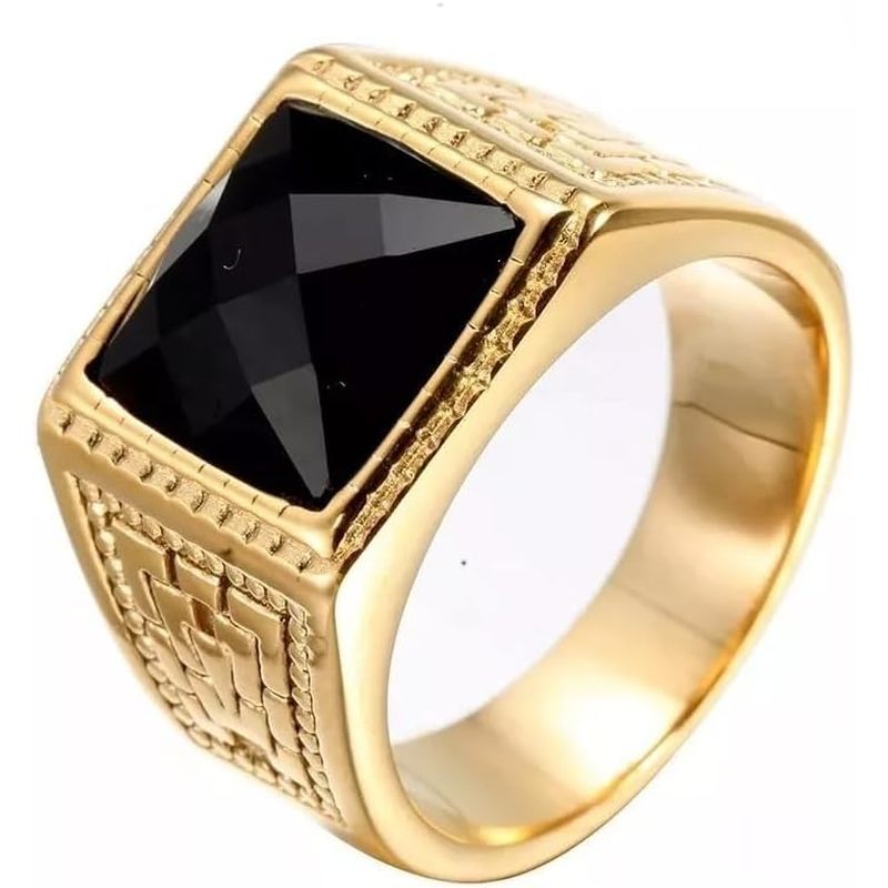 10K 14K 18K Vàng Nguyên Chất Nam 1CT Nhẫn Onyx Đen Vàng Vàng Đen Onyx Nhẫn Sang Trọng Vintage Signet Nhẫn Dành Cho Nam Tuyên Bố Ngày Lễ Tình Nhân Kỷ Niệm Trang Sức Nam Size 4-16