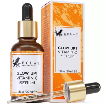 Eclat Skincare Vitamin C Face Serum - Chăm sóc da cho vết thâm, Serum Vitamin C với Axit Hyaluronic, Axit Ferulic, & Vit E - Chống lão hóa và làm sáng da, Xe da mặt Vit C nguyên chất