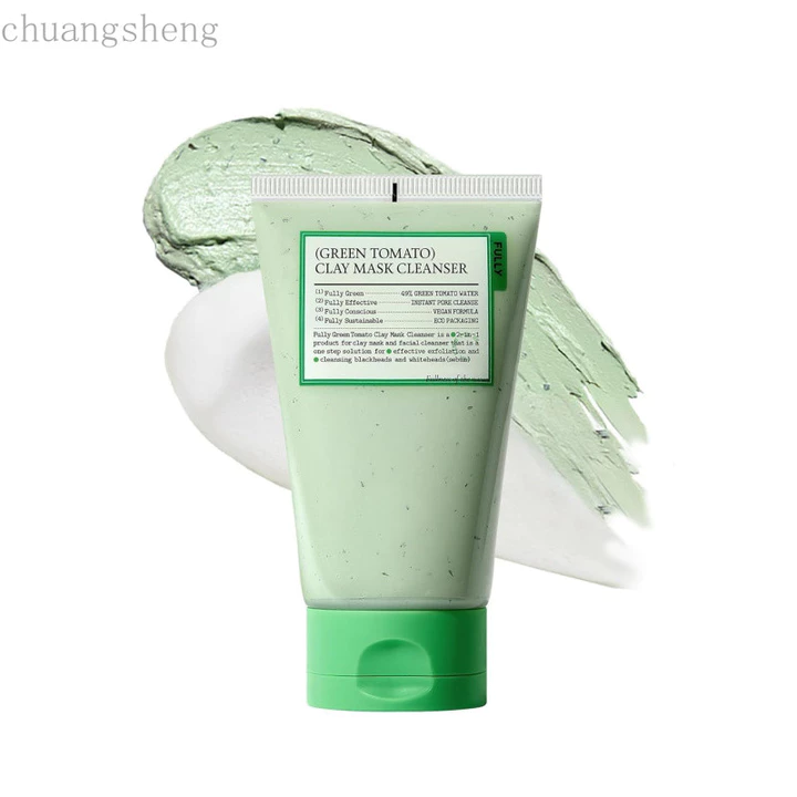 Sữa rửa mặt nấm mốc cà chua xanh ĐẦY ĐỦ, Sữa rửa mặt nạ đất sét Cardi B để làm sạch lỗ chân lông sâu & giảm thiểu lỗ chân lông, Kiểm soát mụn đầu đen & bã nhờn, Sữa rửa mặt nhẹ nhàng cho phụ nữ, Sữa r