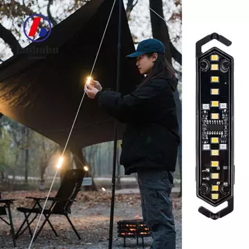 LANHUHU Lều Guy Line Light, Đèn LED cắm trại di động Đèn dây gió, Chức năng cảnh báo chống nước Trang trí không khí Dây gió Gắn lều Cảnh báo Lều cắm trại