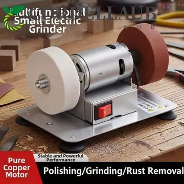 Máy mài băng ghế Mini CORDELLAUB, Máy mài điện tiết kiệm không gian có thể điều chỉnh tốc độ, Máy mài nhỏ Di động Tốc độ thay đổi Đế chắc chắn Máy mài bánh xe kép Máy mài kim loại