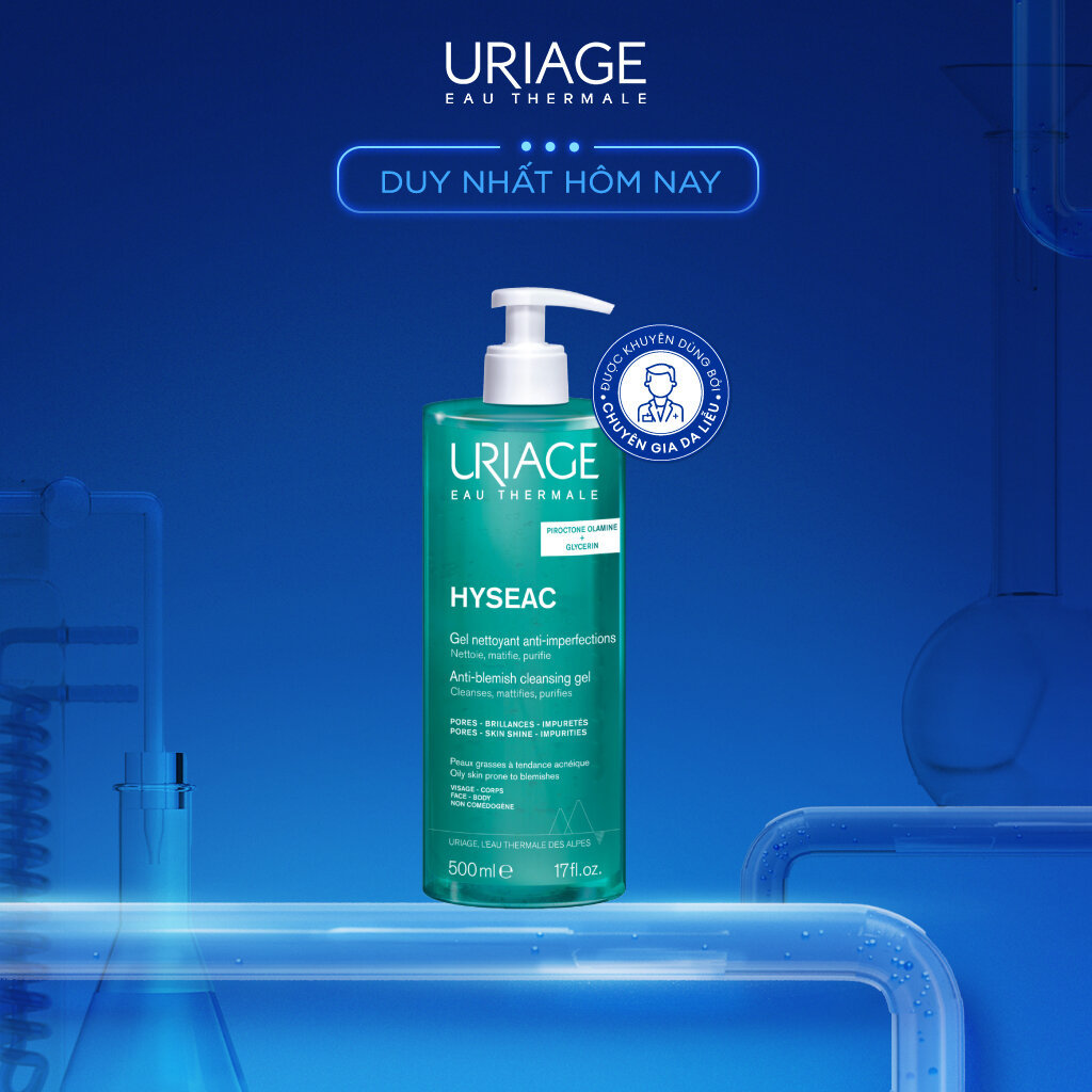[500ml] Gel rửa mặt ngừa mụn cho da dầu Uriage Hyséac Gel Nettoyant Anti-Imperfect 500ml