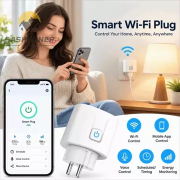 Ổ cắm thông minh FASHYUNER Tiêu chuẩn EU, Chức năng đo lường Điều khiển từ xa Ổ cắm thông minh WiFi, Chức năng thời gian bền bỉ 16A Điều khiển bằng giọng nói EU Ổ cắm thông minh Tiết kiệm năng lượng