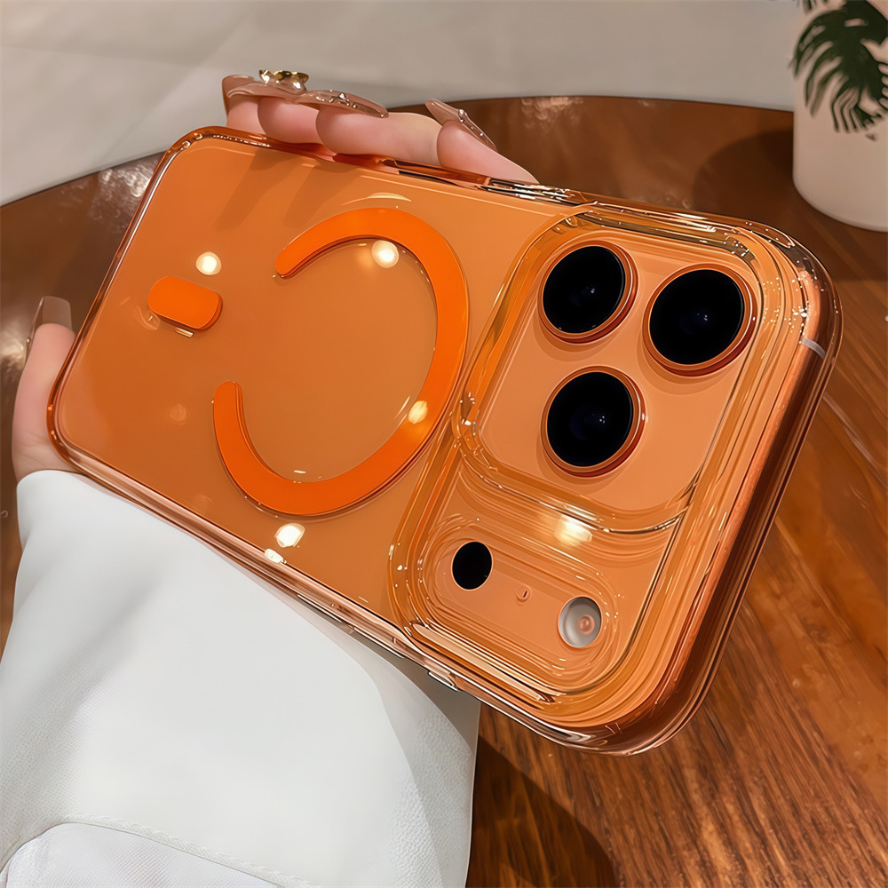 Ốp điện thoại từ tính trong suốt PC chất lượng cao cho iPhone 17 Pro Max 16 14 15 pro max Air Chống rơi bảo vệ ống kính Vỏ cứng bảo vệ điện thoại