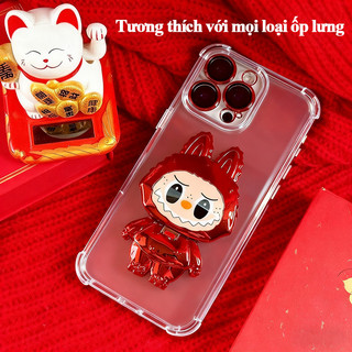 Giá đỡ điện thoại Labubu 360° xoay kèm gương mini HD dùng cho iPhone Samsung OPPO Xiaomi Huawei Vivo