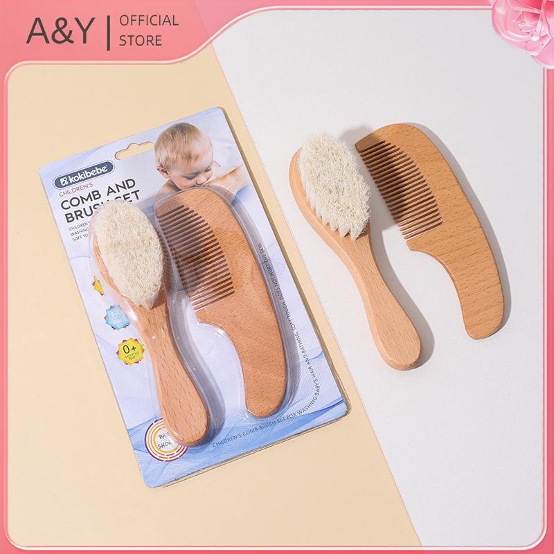 A & Y 2 Chiếc Chăm Sóc Cho Bé Tóc Len Bàn Chải Gỗ Sồi Lược Massage Sơ Sinh Cho Bé Bộ Quà Tặng Tắm Tự Nhiên Bàn Chải Cho Bé.