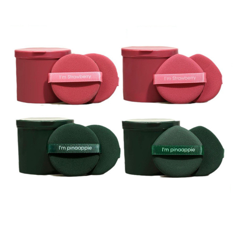 Pie Series Puff Air Cushion Puff Strawberry Pie Non-Latex Ướt Khô Trang Điểm Tròn Bọt Biển Puff Dụng Cụ Làm Đẹp