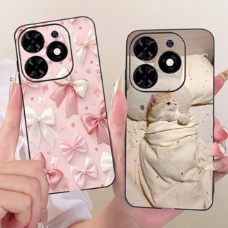 Dành Cho Tecno Spark Go 2024 BG6 Vỏ Tranh Họa Tiết Hoa Thanh Lịch Mới Tecno Spark Go (2024) Ốp Điện Thoại Silicon Mềm Màu Đen