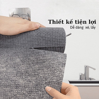 Cuộn 25 Khăn lau bếp, lau đồ vật đa năng, chất liệu than tre màu xám, tái sử dụng nhiều lần