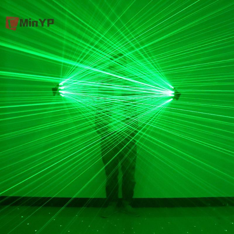 CMinYP Mới Chất Lượng Cao Găng Tay Laser Xanh Hộp Đêm Thanh Đảng Khiêu Vũ Ca Sĩ Đạo Cụ Khiêu Vũ Dj Găng Tay Cơ Đèn Led Vinh Quang