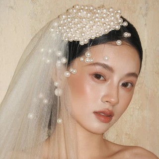 Mũ đội đầu thanh lịch retro ngọc trai, phù hợp váy cưới và đạo cụ chụp ảnh