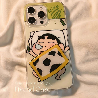 Ins Fun Hoạt Hình Dễ Thương Crayon Shin-chan Giá Đỡ Lấp Lánh Bling Vỏ Cho iPhone 17 11 16 16E 15 14 13 12 Pro Xs Max XR X 7 8 6 Plus SE Vỏ Điện Thoại TPU Mềm Vỏ Bảo Vệ