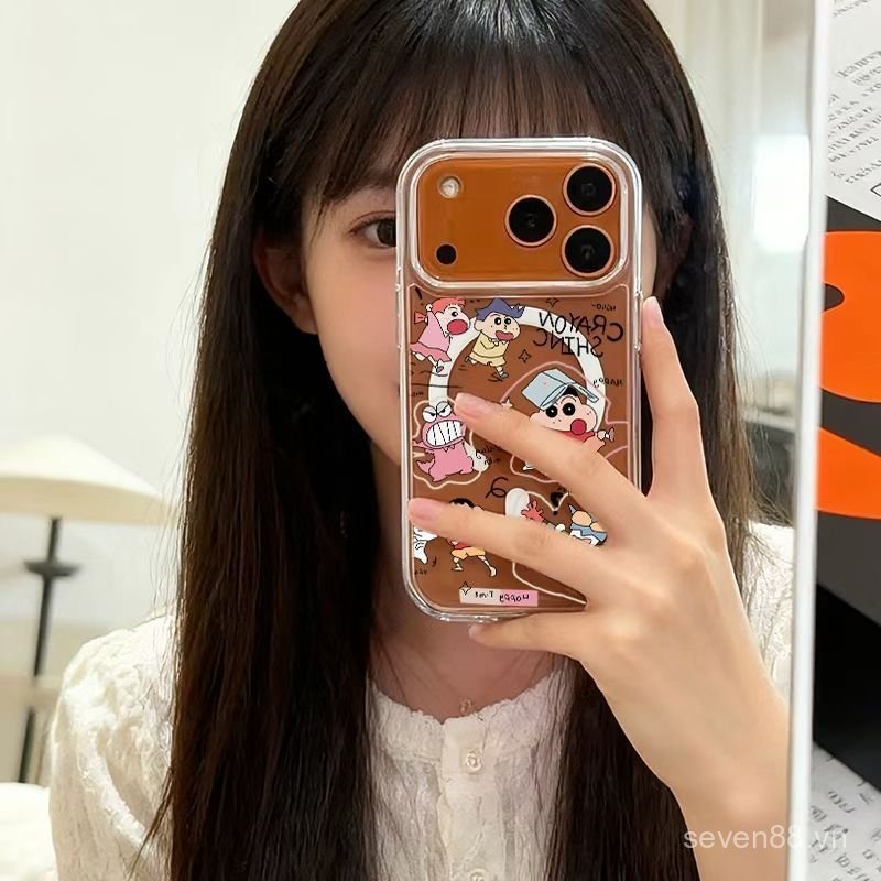Ốp Điện Thoại Thích Hợp Cho iPhone X XS XR XSMAX 11 12 13 14 15 16 17 Pro max Plus Air Play Shin-Chan Vỏ Bảo Vệ Chống Sốc Bao Gồm Tất Cả Từ Tính RZ08