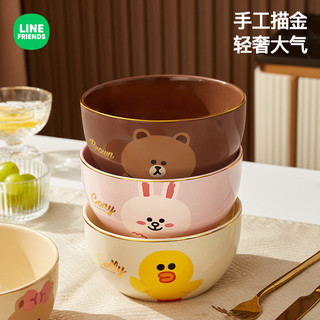 Bộ đồ ăn gốm gia đình, bát canh hoạt hình, giá trị cao, nhẹ sang trọng