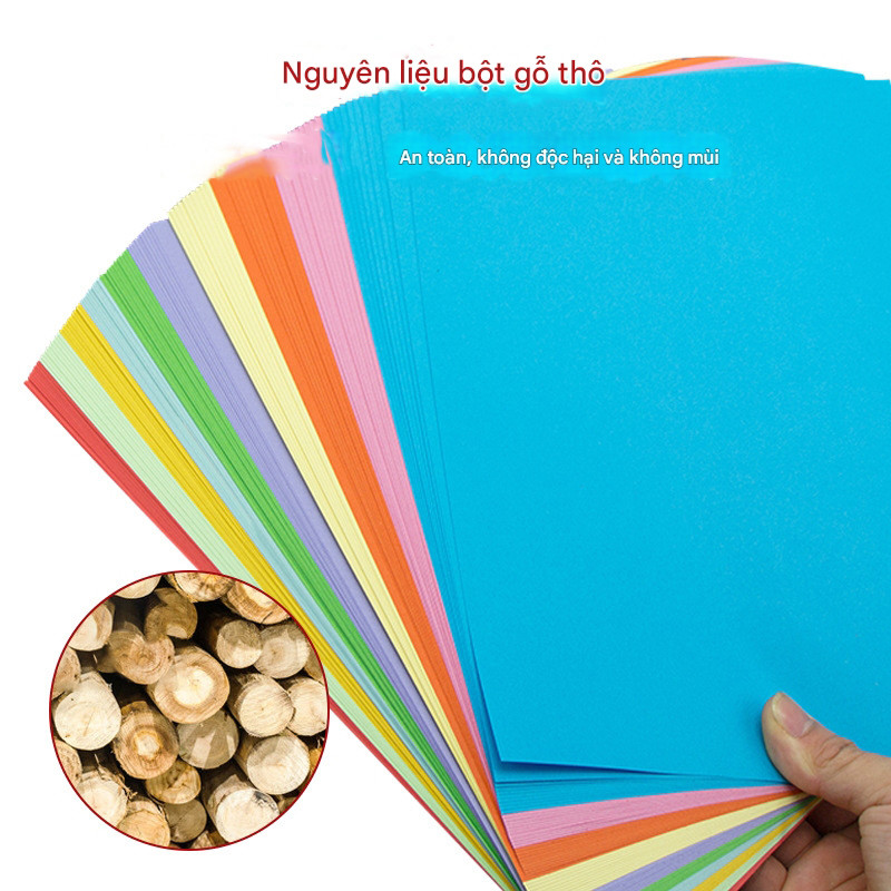 M6B8 Giấy màu 160 gsm gấp hoa, origami, in ấn ( 10 màu tổng 100 tờ) nhiều kích thước MALAN