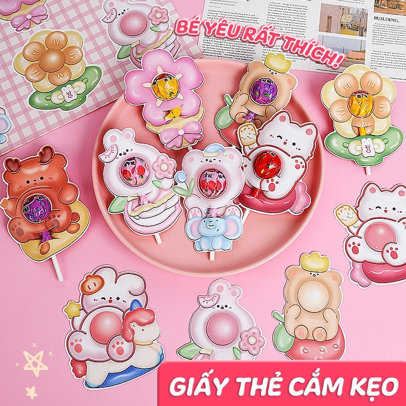 Giấy Bọc Kẹo Mút Dễ Thương – Thẻ Cắm Trang Trí Tiệc Sinh Nhật, Quà Tặng Xinh Xắn Cho Mùa Lễ Hội