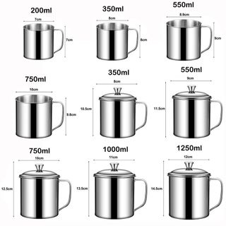 Cốc Nước METUBE, Cốc Inox 304 350-1250ml, Có Nắp Tay Cầm Thiết Kế Cốc Cà Phê Sữa Cắm Trại