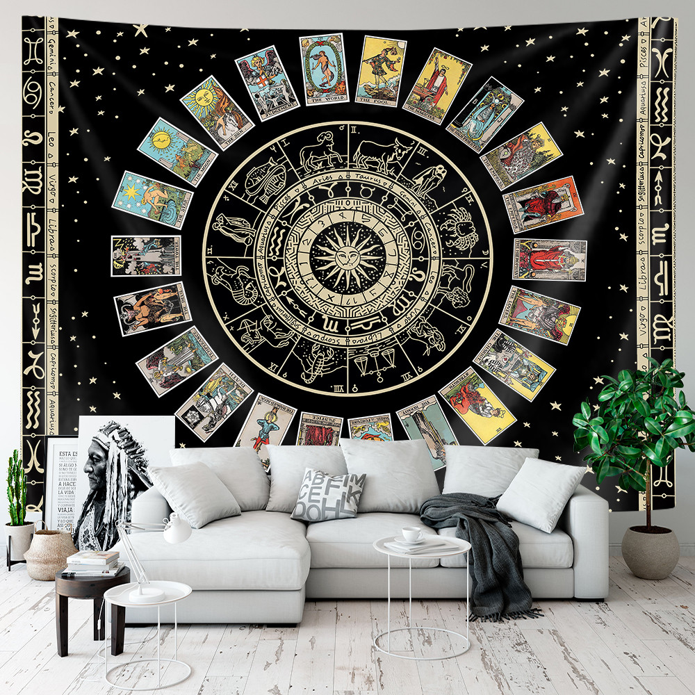 Tấm thảm treo tường bói toán thẻ Tarot có kẹp Tấm thảm Polyester Trang trí nội thất
