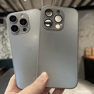 Mới Titan Màu Chính AG Cạnh Thẳng Kính Cường Lực Mờ Ốp Lưng Điện Thoại Iphone 16 15 14 13 12 11 Pro Max 16 Pro Matte Nano Cứng Bảo Vệ Phía Sau