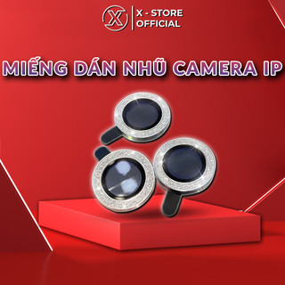 Dán camera điện thoại lấp lánh, khung bảo vệ lens kim tuyến, ốp kính đính đá chống xước, siêu trong - MDCIPKT