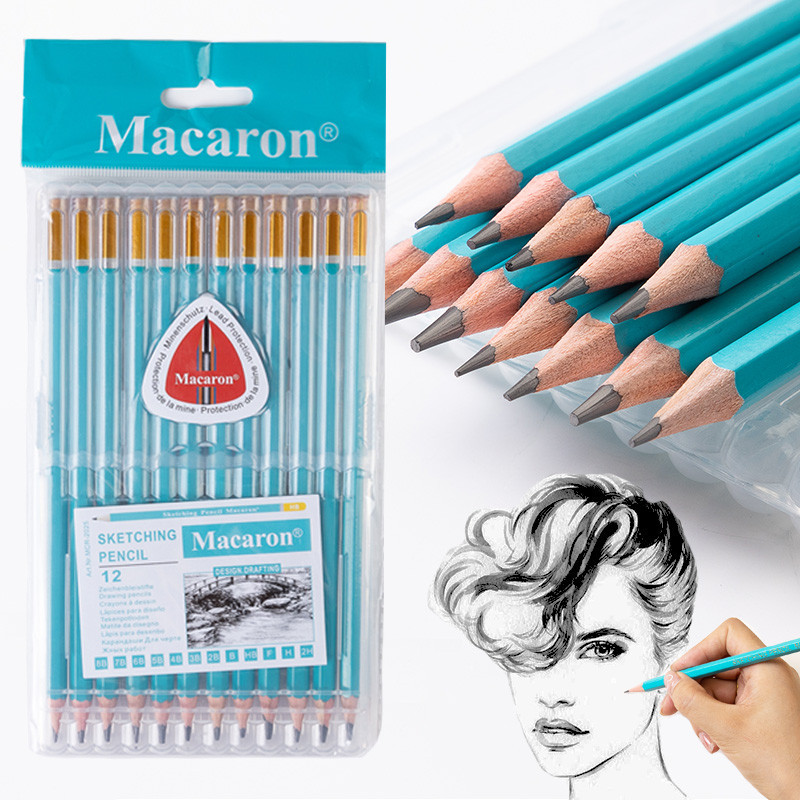 Bộ bút chì phác thảo than chì & than chì F-HB-8B đồ vẽ, che bóng, viết - đồ dùng nghệ thuật cho nghệ sĩ, học sinh và  người mới bắt đầu