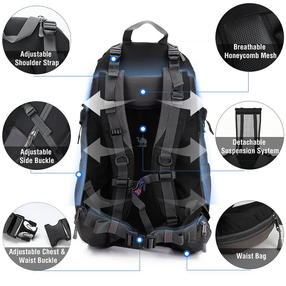 CAMEL CROWN Túi đeo vai 50l đi bộ đường dài du lịch ngoài trời