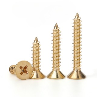 H68 Đồng Thau Cross Countersunk Head Vít Tự Bắt Vít Gỗ Đồng Nguyên Chất Tất Cả Đầu Phẳng Đồng Vít Tự Bắt  M3 / M3.5 / M4 / M5 / M6 * L6-50mm [JYD-ZZ-Z]