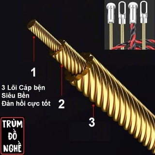 【Hỷ】Dây Mồi Luồn Dây Ống Ghen – Cáp Lụa 4mm Có Bi Tròn Đầu Bánh Xe – Dây Thép Hợp Kim Chống Gãy Dài 5m 10m 15m