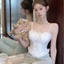 DONOVANQQ Sweet Crop Top, Ruffle Slim Fit Áo hai dây nữ, Dạo Phố Mùa Hè Nơ Ren Áo Vest Top Mặc Ngoài