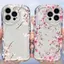 Ốp Lưng Cho Realme C85 Pro C83 5 6 7 Pro 5i 6i 7i C33 C30 C30S GT 6 Note 80 60 Ốp Điện Thoại Di Động Hoa Anh Đào Dễ Thương Kem Chống Sốc Hoa Văn V Sóng Cạnh TPU Mềm Trong Suốt Silicon
