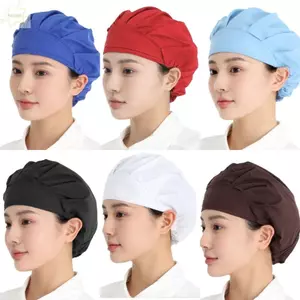 Mũ phục vụ AWNGD, Mũ đầu bếp chống bụi vệ sinh chống khói dầu, Mũ làm việc có thể điều chỉnh bằng vải Cotton phẳng có thể điều chỉnh Mũ làm việc nhà bếp Dịch vụ thực phẩm