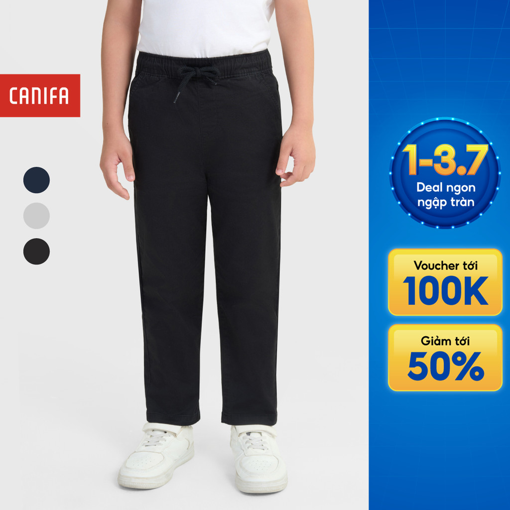 Quần khaki bé trai CANIFA ống rộng suông dáng basic 2BK25A001