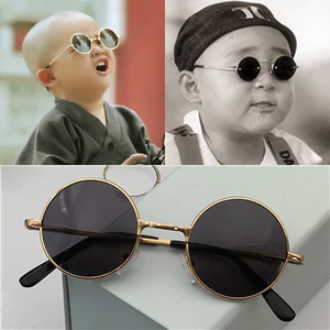 Kính râm Retro Metal Kính râm trẻ em tròn nhỏ