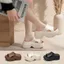 Dép cao gót SAMO, Dép nữ nhẹ thoải mái, Dép đế tăng chiều cao thông thường 8CM EVA màu trơn sành điệu để đi chơi và du lịch