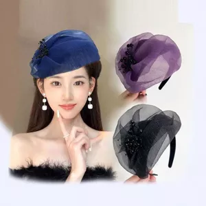 Hàng mới về❤❤❤ Đầu Lâu Cao Cấp Băng Đô Đầu Thời Trang Pháp Phù Hợp Với Bữa Tối Kẹp Tóc Thời Trang Nửa Có Thoáng Khí Trắng Tóc Phụ Kiện
