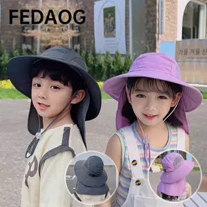 Mũ ngư dân FEDAOG, Mũ chống nắng lưới vành rộng, có khăn choàng Mũ xô chống tia cực tím khô nhanh mùa hè