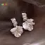 < Honeyba > Bông tai bóng thời trang cổ điển mới dành cho nữ Vỏ trắng Hàn Quốc Bông tai Dangle Tính khí nhẹ Quà tặng trang sức sang trọng Đẹp