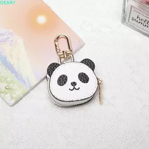 QEARY Panda Móc Khóa, Dây Kéo Dễ Thương Da PU Mặt Dây Chuyền, Túi Đựng Tiền Xu Thời Trang Phong Cách Ví Túi Đựng Tiền Móc Khóa Nữ