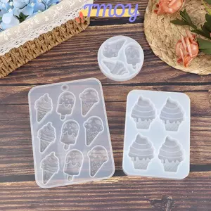 TMOY DIY Kem Popsicle Khuôn Silicon Kawaii Thực Phẩm Cabochon DIY Decoden Đồ Dùng Trang Trí Ngọt Ngào Nhựa Thủ Công Nhựa UV Khuôn Trang Trí Mùa Hè TMOY