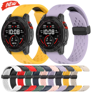 Dây đeo silicon vừa vặn nhanh 20mm 22mm 26mm cho đồng hồ Garmin Fenix 8 / 6X / 6XPro / 7 / 7X / 5 / / 5s / 5X / 5XPlus dây từ tính