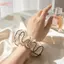 HFSHY Vải Thời Trang Tóc Scrunchies Mềm Co Giãn Dây Buộc Tóc 1 Chấm Trái Tim In Hoa Cho Thiếu Niên Bé Gái Trường Phụ Kiện Tóc VN